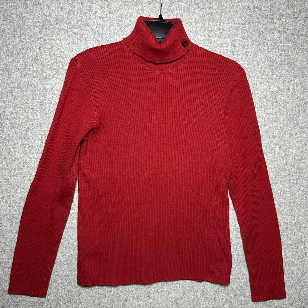 Lauren Ralph Lauren Large Womens Turtleneck Sweater Red Long Sleeve Cotton